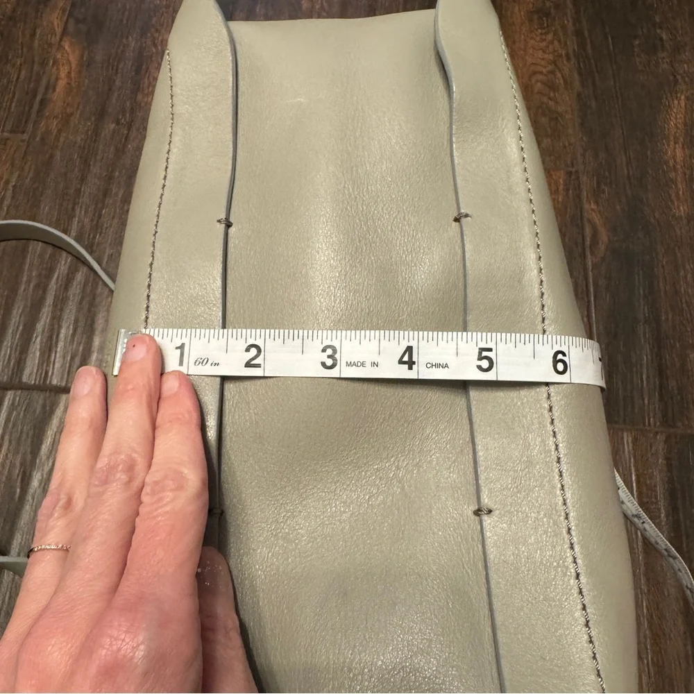 Lia Numa Gray Italian Leather Foldover Carryall Tote Bag Quiet Luxury Capsule